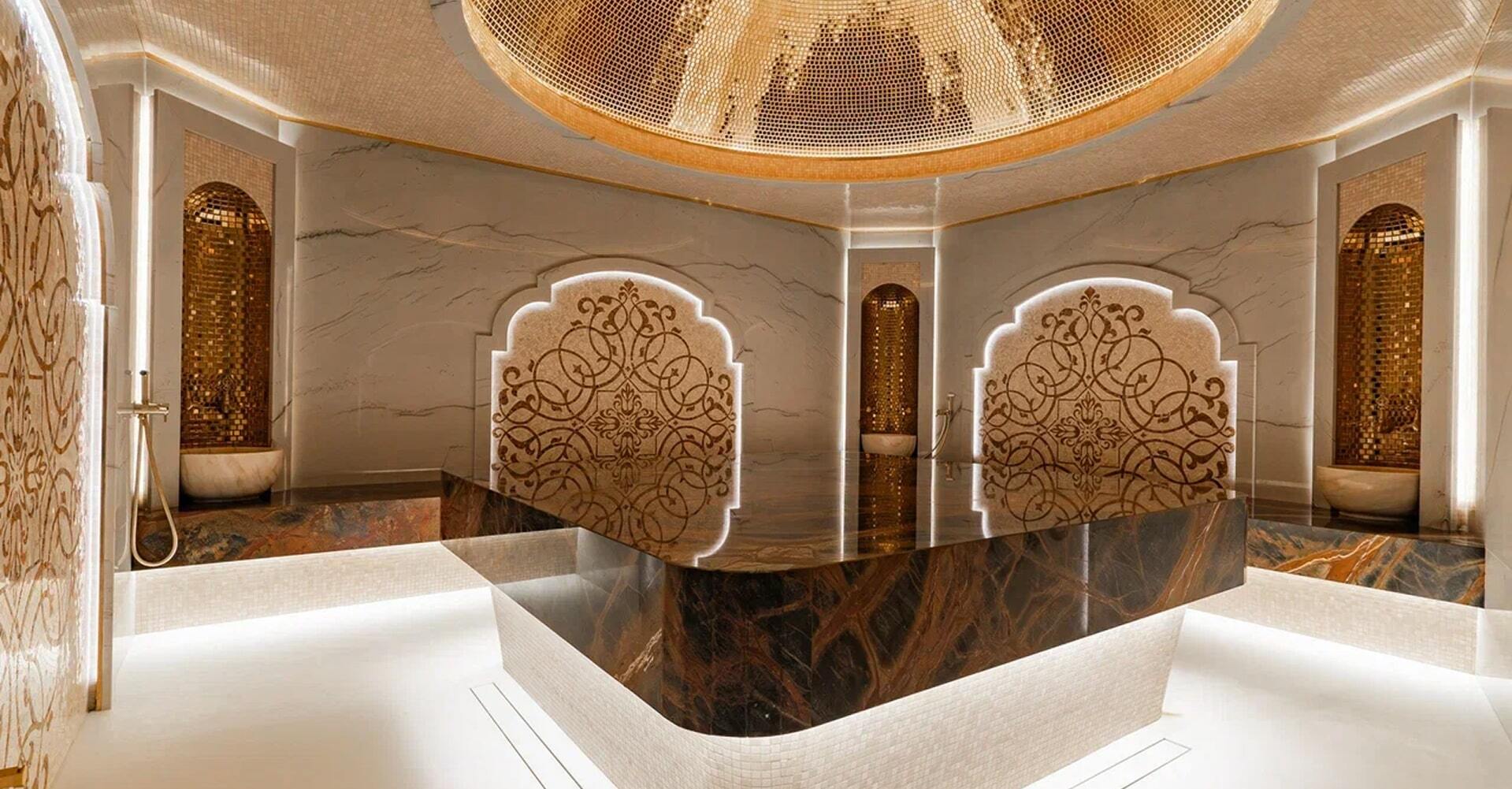 Мраморный хаммам с золотой мозаикой — Сауна Хелс