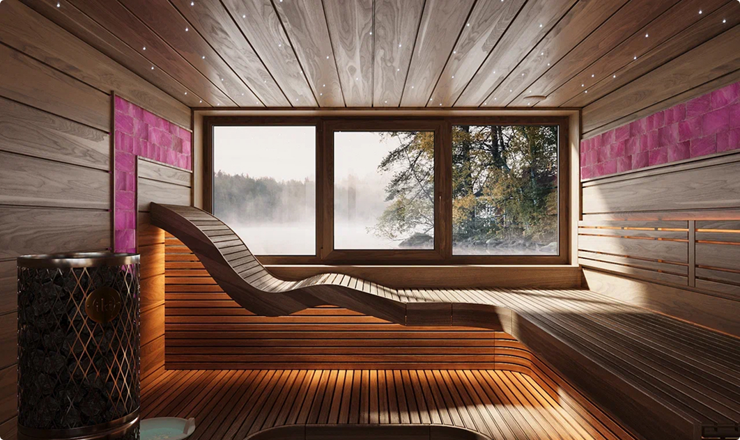 Сауна в загородном доме с эксклюзивным дизайном Сауна в загородном доме с эксклюзивным дизайном