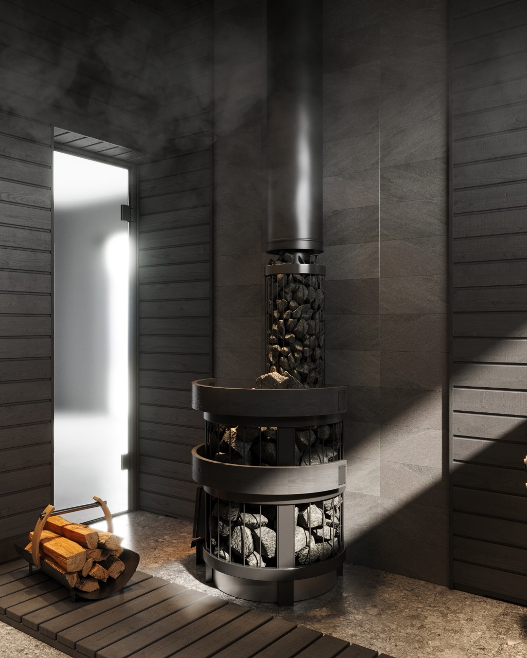 Современная баня с дровяной печью — Sauna&SPA