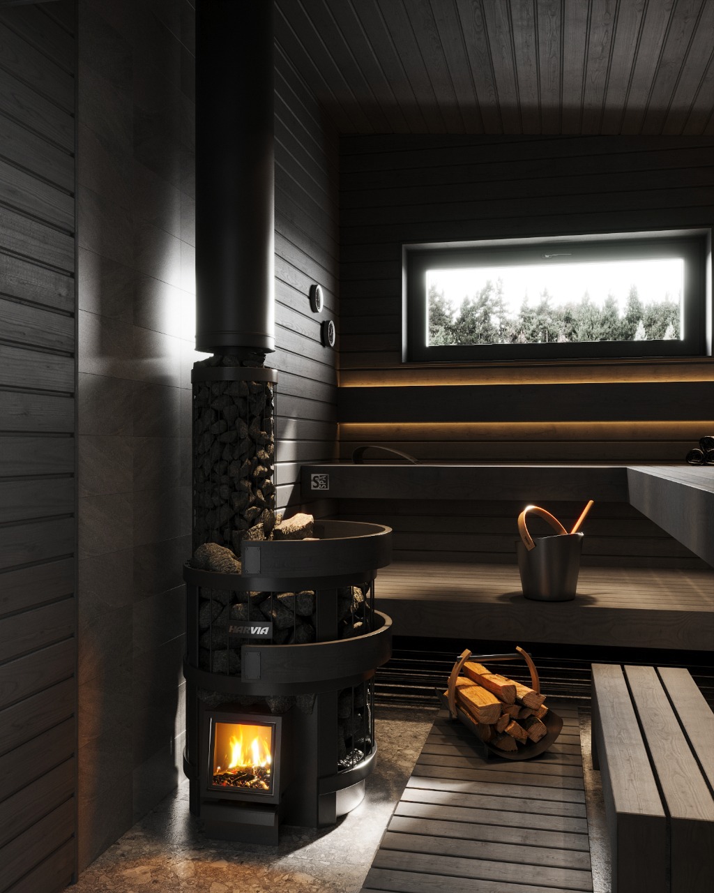 Современная баня с дровяной печью — Sauna&SPA