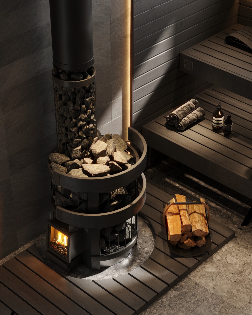 Современная баня с дровяной печью — Sauna&SPA