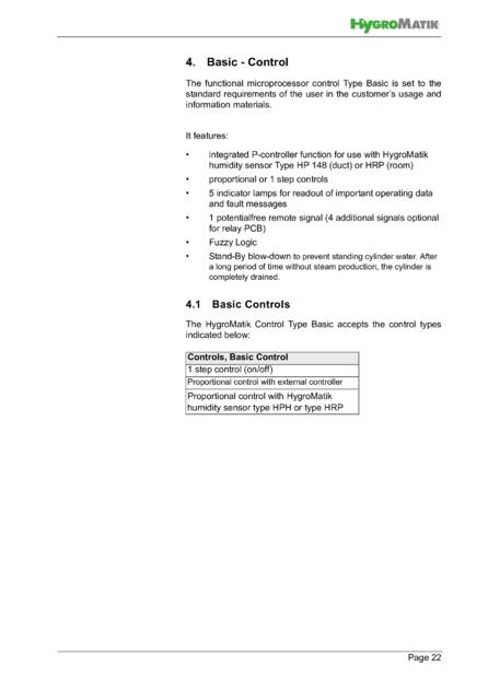 Hygromatik Basic Control, cтраница 22