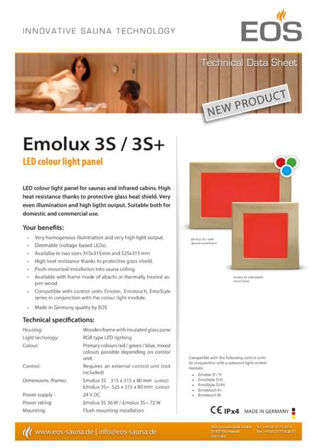 EOS Emolux 3S / 3S+, cтраница 1