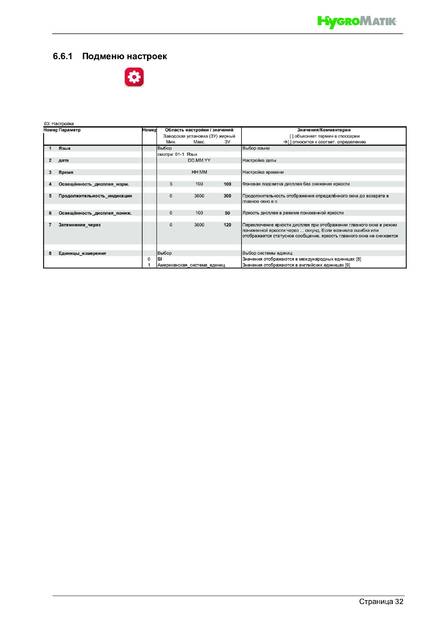 Hygromatik FlexLine SPA, cтраница 32