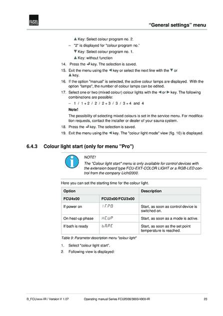 Fasel FCU2000, 3000, 4000-IR, cтраница 23