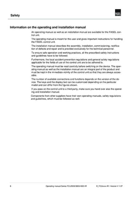 Fasel FCU2000, 3000, 4000-IR, cтраница 8
