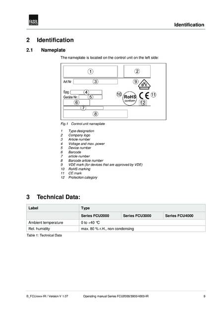 Fasel FCU2000, 3000, 4000-IR, cтраница 9