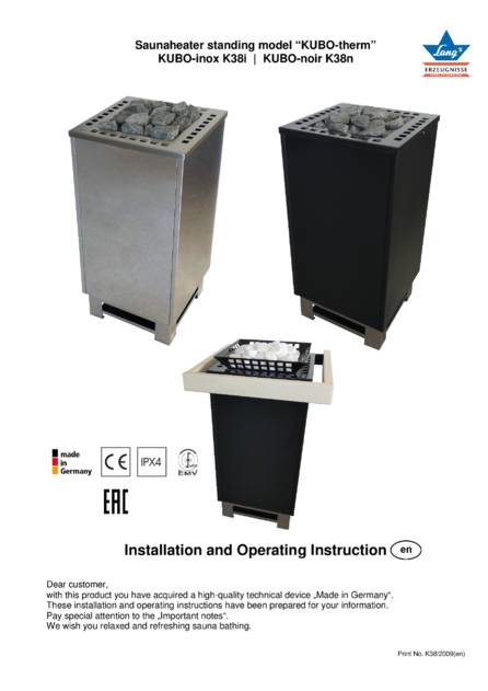 Ewald Lang Kubo-therm K38i, K38n, cтраница 1