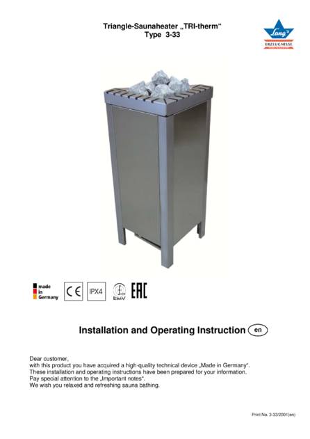 Ewald Lang TRI-therm Typ 3-33, cтраница 1