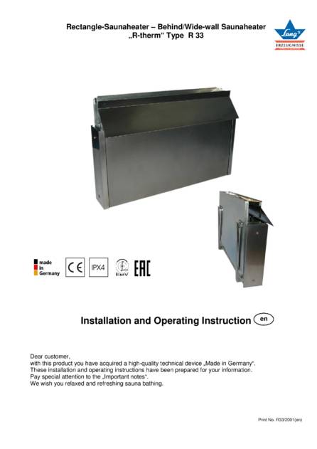 Ewald Lang R-therm Typ R 33, cтраница 1