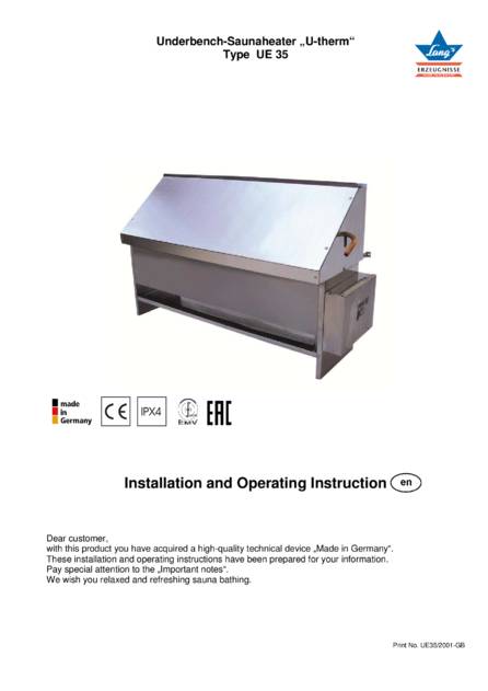 Ewald Lang U-therm Typ UE 35, cтраница 1