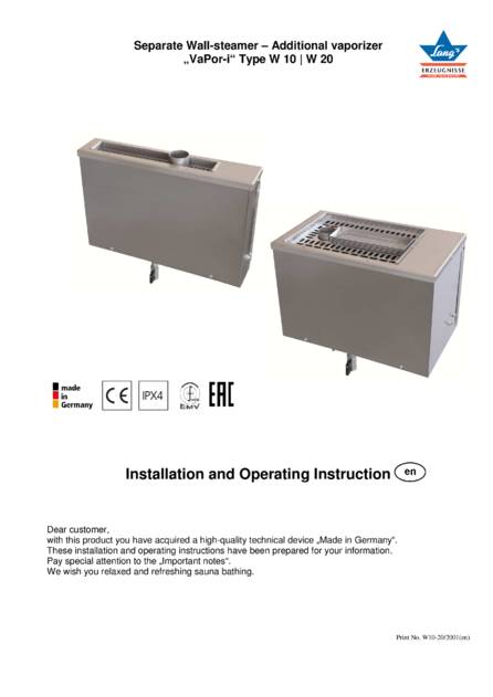 Ewald Lang VaPor-i Typ W 10, 20, cтраница 1
