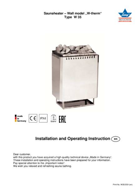 Ewald Lang W-therm Typ W 35, cтраница 1