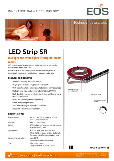 EOS LED Strip for steam rooms, cтраница 1