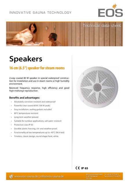 EOS Loudspeaker for steam rooms, cтраница 1