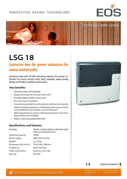 EOS LSG 18, cтраница 1