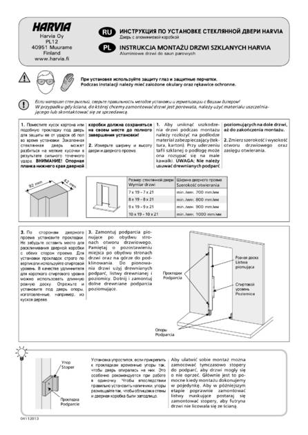 Дверь с алюминиевой коробкой Harvia, cтраница 1