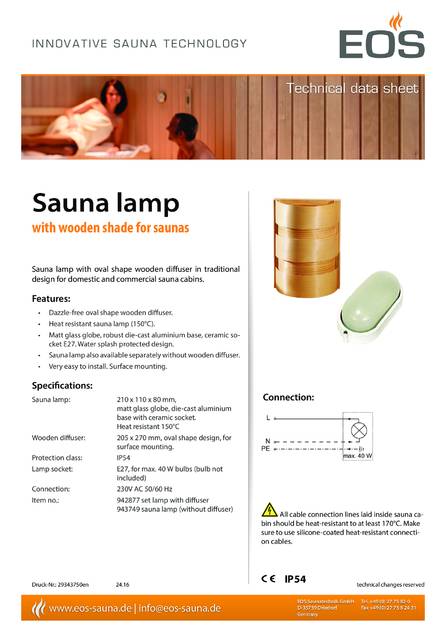 EOS Sauna lamp, cтраница 1