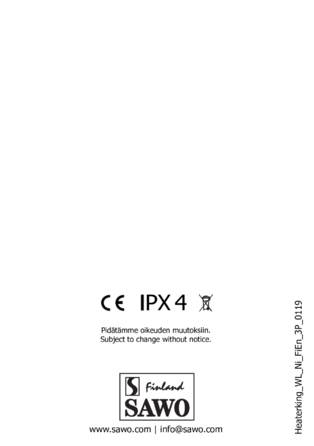 SAWO Heaterking Wall Ni, cтраница 31