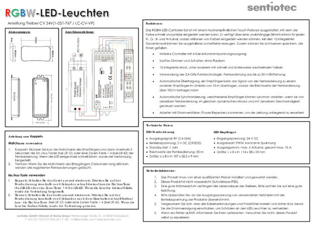 Sentiotec RGBW CV, cтраница 1