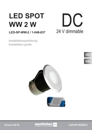 Sentiotec LED Spot WW, 2W, cтраница 1