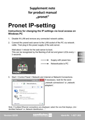 Sentiotec Pro D ip-настройки, cтраница 1