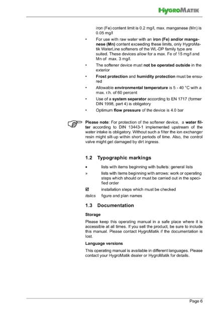 Hygromatik WaterLine Single, Double, DoublePlus, cтраница 6