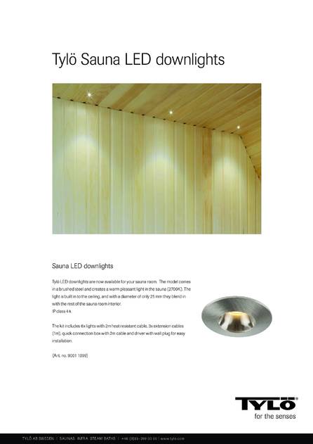 Tylo Sauna LED downlights, cтраница 1