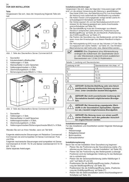 Tylo Sense Commercial Установка, cтраница 26