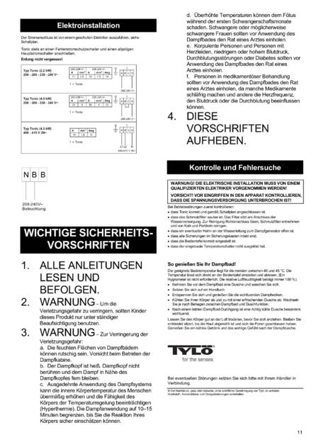 Tylo Steam column tx202-w, cтраница 11