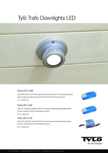 Tylo Trafo Downlights LED, cтраница 1