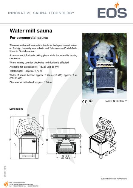 EOS Watermill sauna, cтраница 1
